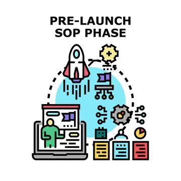 Pre launch sop phase preparing project development 스톡 일러스트