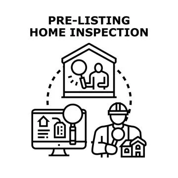 Pre listing home inspection preparing property for sale Stock Illustration