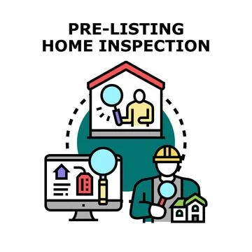Pre listing home inspection preparing property for sale Stock Illustration