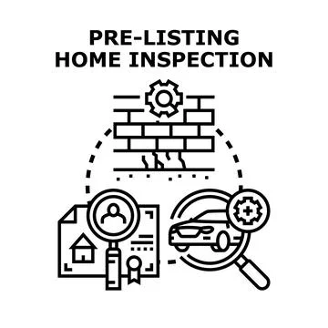 Pre listing home inspection preparing property for sale Stock Illustration