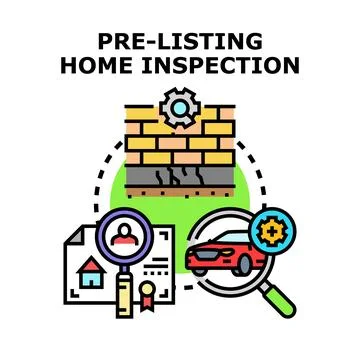 Pre listing home inspection preparing property for sale Stock Illustration