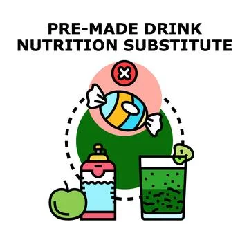 Pre made drink nutrition substitute healthy lifestyle concept Stock Illustration