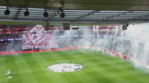 Pre-Match Display Before Arsenal Sporting Lisbon Match at Emirates Video stock 337783122