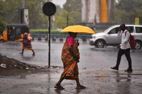 Pre-monsoon showers affect different parts of India, Chennai - 17 Mar 2023 Stock Photos