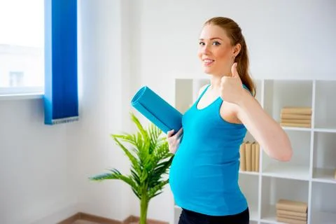 Pre-natal exercises at home Stock Photos