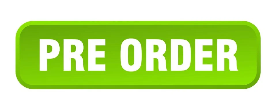 Pre order button. pre order square 3d push button 스톡 일러스트