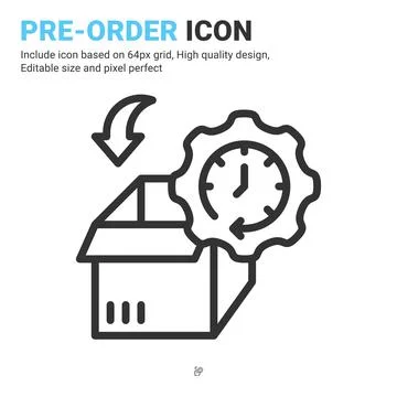 Pre-order icon vector illustration logo template isolated on white background Illustrazione stock