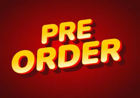 Pre order. Text effect for social media promotion needs. Yellow white Stock Illustration