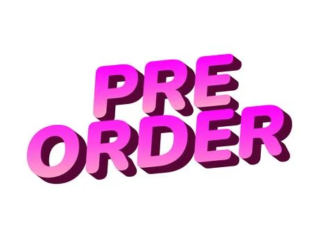 Pre order. Text effect for social media or print media needs. Pink colors Stock Illustration