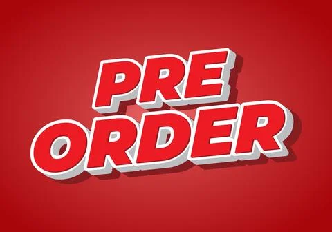 Pre order. Text effect for social media promotion needs. Full red colors Stock Illustration