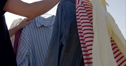 Pre owned clothes Stock Footage 221683654