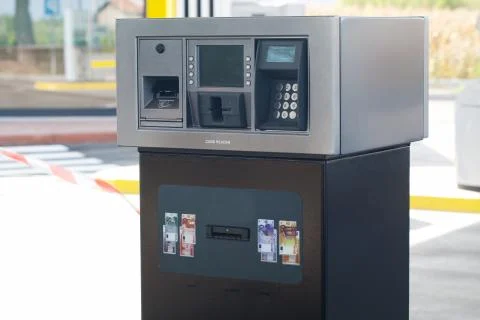 Pre-pay fuel pump Stock Photos