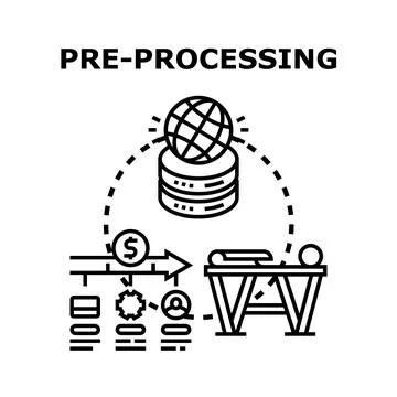 Pre processing big data for analysis and research Stock Illustration