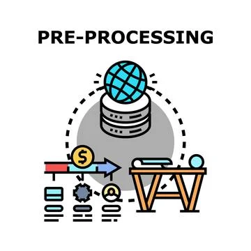 Pre processing big data for analysis and research Stock Illustration