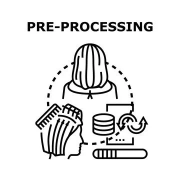Pre processing human data management preparation concept Illustrazione stock