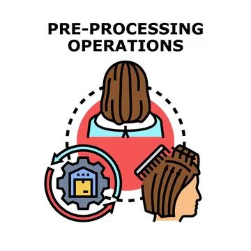 Pre processing operations in data and manufacturing cycle Stock-Illustration