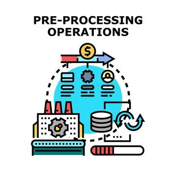 Pre processing operations workflow for data and business processes 库存插图