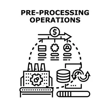 Pre processing operations workflow for data and business processes イラスト素材