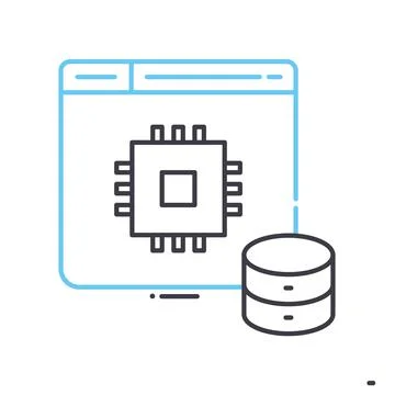 Pre processor line icon, outline symbol, vector illustration, concept sign Stock Illustration