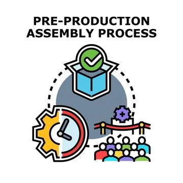 Pre production assembly process cycle vector illustration イラスト素材