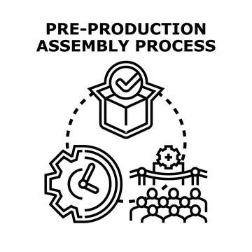 Pre production assembly process cycle vector illustration イラスト素材