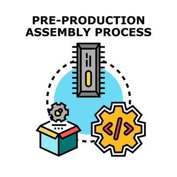 Pre production assembly process vector illustration concept Stock Illustration