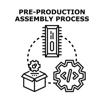 Pre production assembly process vector illustration concept Stock Illustration