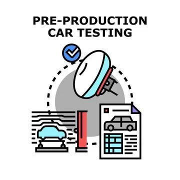 Pre production car testing process for new automobile development 스톡 일러스트
