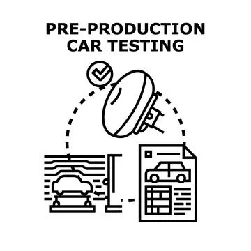 Pre production car testing process for new automobile development 库存插图