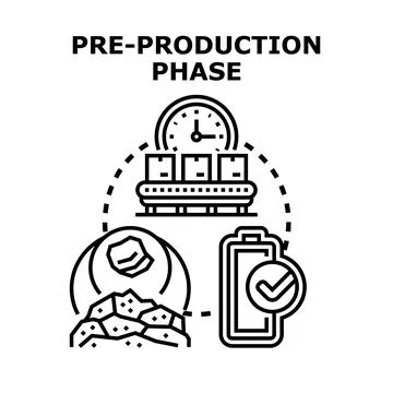 Pre production phase concept with planning and material readiness Illustration