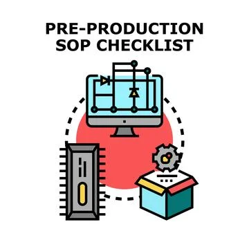 Pre production sop checklist preparing for product development Stock Illustration