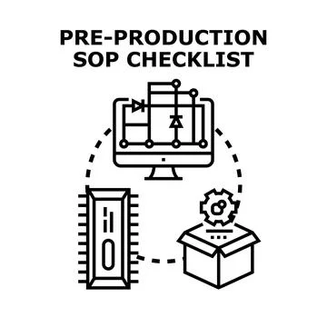 Pre production sop checklist preparing for product development Illustrazione stock