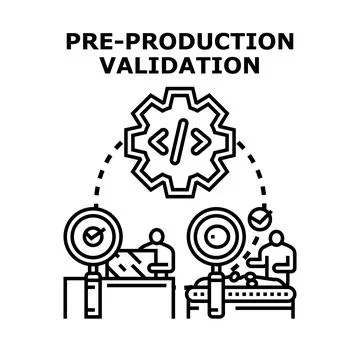 Pre production validation concept for product development Illustrazione stock
