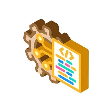 Pre programmed features isometric icon vector illustration Illustrazione stock