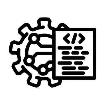 Pre programmed features line icon vector illustration Stock Illustration