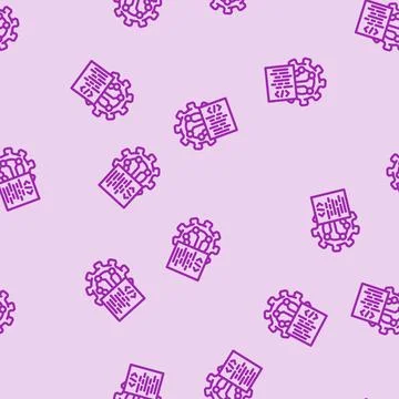 Pre programmed features line vector seamless pattern Stockillustratie