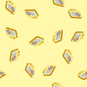 Pre programmed modes isometric icon seamless pattern Stockillustratie