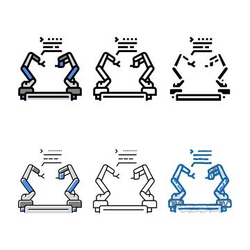 Pre-programmed robot color icon vector looks 스톡 일러스트
