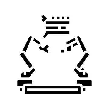 Pre-programmed robot glyph icon vector illustration Stock Illustration