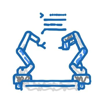 Pre-programmed robot icon doodle illustration Stock Illustration