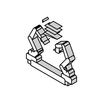 Pre-programmed robot isometric icon vector illustration Stock Illustration