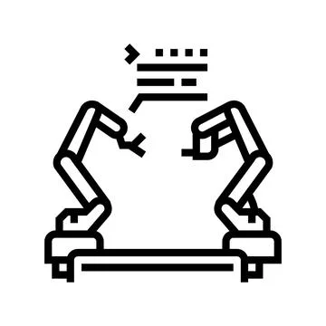 Pre-programmed robot line icon vector illustration イラスト素材