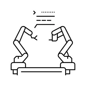 Pre-programmed robot line icon vector illustration Stock Illustration