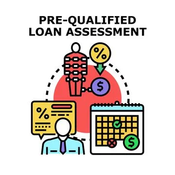 Pre qualified loan assessment process measuring credit risk Illustrazione stock