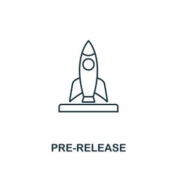 Pre-Release outline icon. Thin line element from crowdfunding icons collection Stock Illustration
