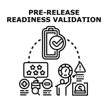 Pre release readiness validation concept developing process 库存插图