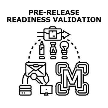 Pre release readiness validation process concept Stock Illustration