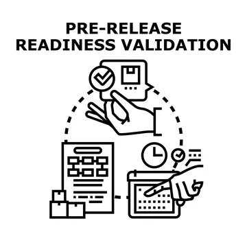 Pre release readiness validation for product development process Illustrazione stock