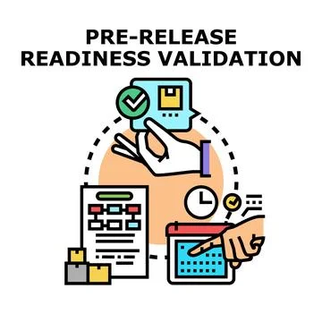 Pre release readiness validation for product development process Stock Illustration