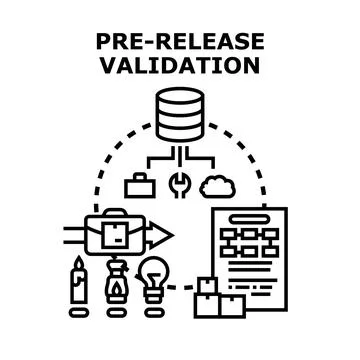 Pre release validation process for business development 스톡 일러스트